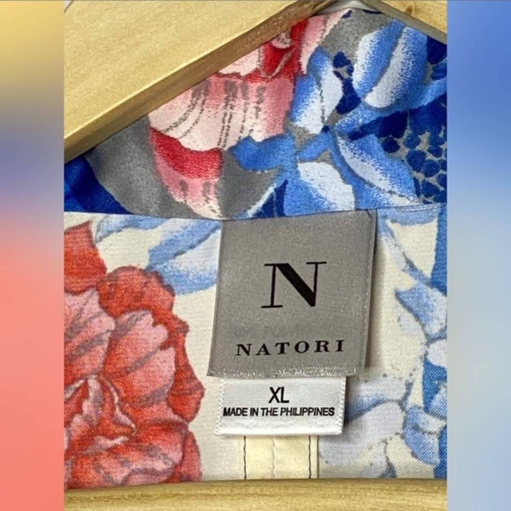 Natori Floral‎ Satin Sleep Wear Top - Picture 4 of 4